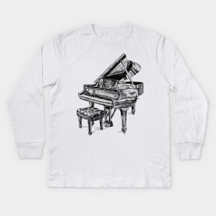 Piano Sketch Kids Long Sleeve T-Shirt